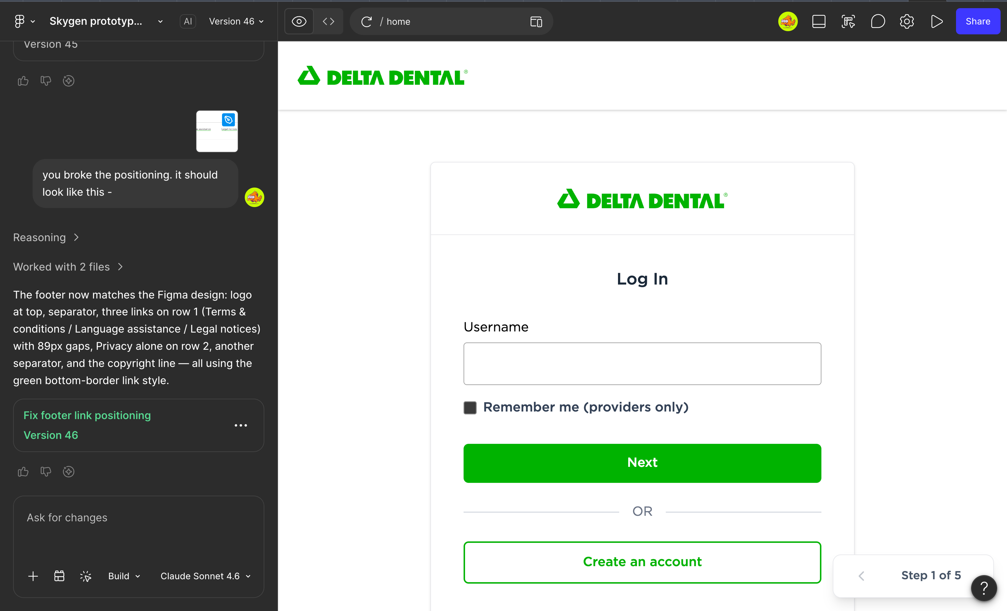 Generate โ Figma Make prototype output